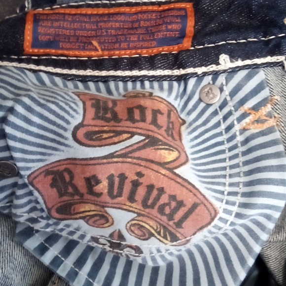 Rock Revival Women's 26 Bootcut Faux Leather Flap Pockets Distressed Anett NWOT - Picture 12 of 12